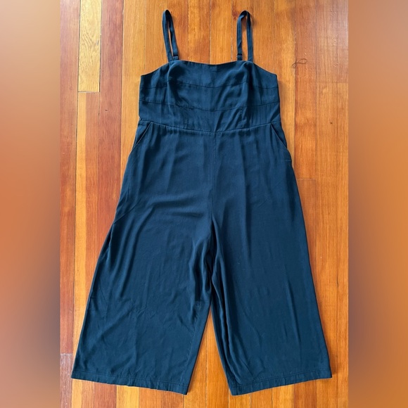 MWT Madewell Plus Square-Neck Wide-Leg Sleeveless Jumpsuit - 18W - Black - Picture 7 of 9